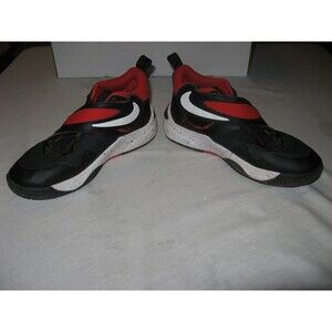 Nike Team Hustle D 11 Shoes Youth Size 7Y Black Red Basketball Strap DV8996-003
